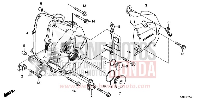 LEFT CRANKCASE COVER for MSX125A MAT AXIS GRAY METALLIC (NH303) from 2017