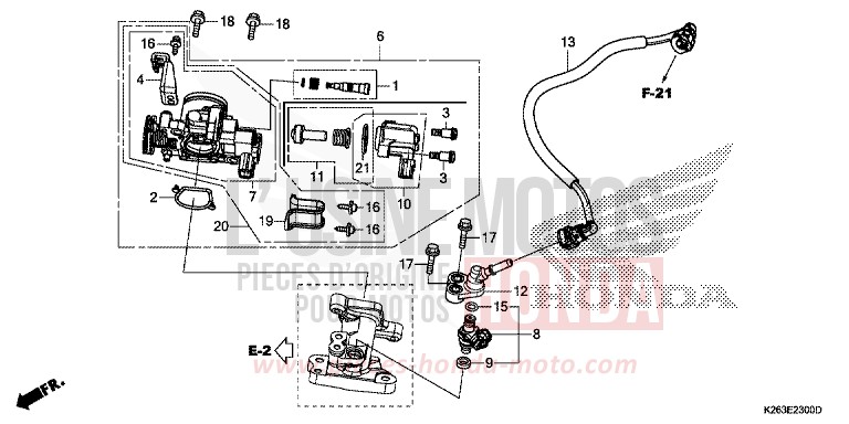THROTTLE BODY for MSX125 CANDY PISCES BLUE (PB329) from 2014