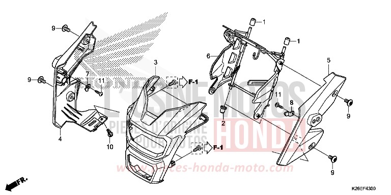 HEADLIGHT COVER for MSX125A MAT AXIS GRAY METALLIC (NH303) from 2017