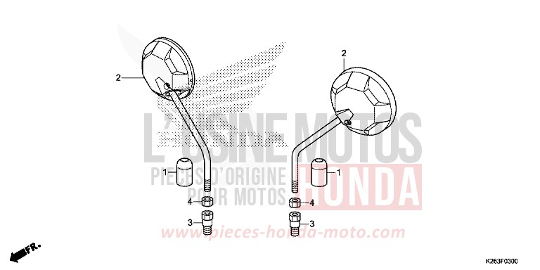 MIRROR for MSX125 PEARL HIMALAYAS WHITE (NHA87) from 2014