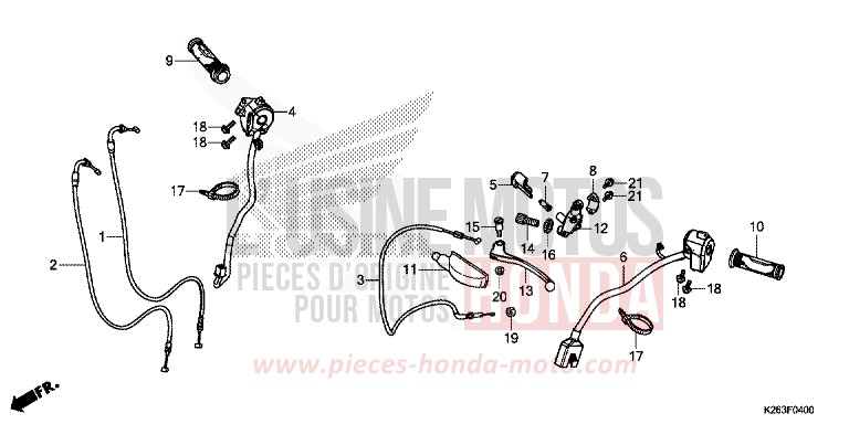 HANDLE LEVER/SWITCH/CABLE for MSX125 PEARL HIMALAYAS WHITE (NHA87) from 2014