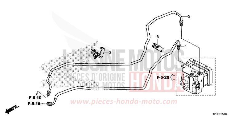 BRAKE PIPE for MSX125A PEARL VALENTINE RED (R353) from 2017