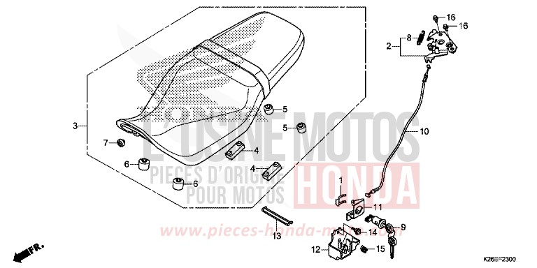 SEAT for MSX125A PEARL VALENTINE RED (R353) from 2017