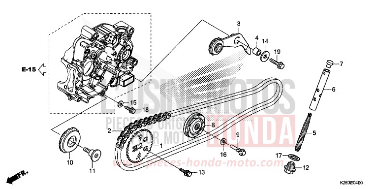 CAM CHAIN/TENSIONER for MSX125 PEARL VALENTINE RED (R353) from 2014