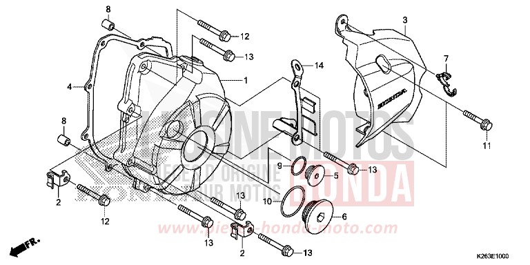 LEFT CRANKCASE COVER for MSX125 PEARL VALENTINE RED (R353) from 2014