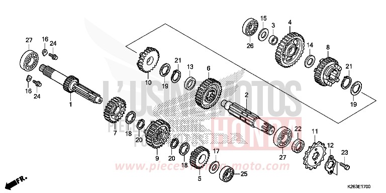 TRANSMISSION for MSX125 PEARL VALENTINE RED (R353) from 2014