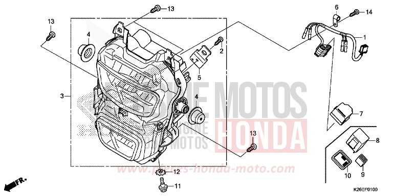 HEADLIGHT for MSX125A MAT AXIS GRAY METALLIC (NH303) from 2018