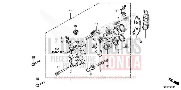 FRONT BRAKE CALIPER for MSX125A MAT AXIS GRAY METALLIC (NH303) from 2018