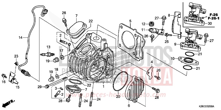 TESTATA per MSX125A PEARL VALENTINE RED (R353) del 2018