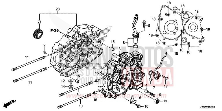 CRANKCASE for MSX125A PEARL VALENTINE RED (R353) from 2018