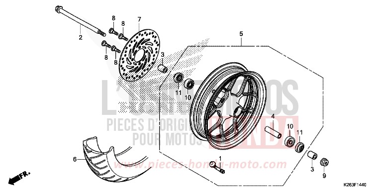 FRONT WHEEL for MSX125 CANDY PISCES BLUE (PB329) from 2015