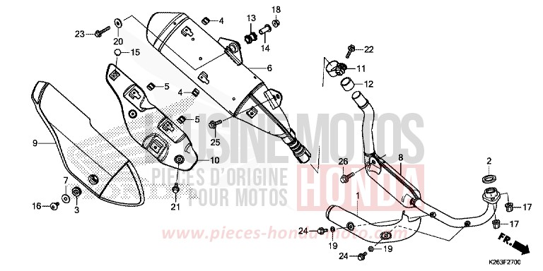 EXHAUST MUFFLER for MSX125 MARIGOLD YELLOW (Y216) from 2015