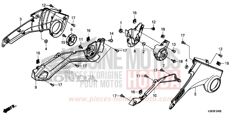 SIDE COVER for MSX125 PEARL HIMALAYAS WHITE (NHA87) from 2015