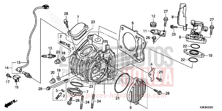 CYLINDER HEAD for MSX125 PEARL VALENTINE RED (R353) from 2015