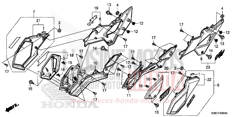 SIDE COVER for MSX125 MAT AXIS GRAY METALLIC (NH303) from 2016