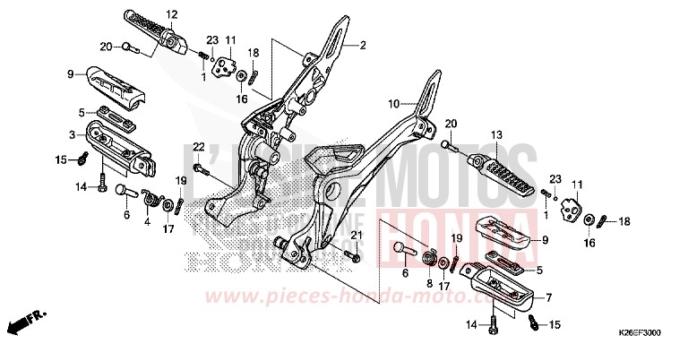 PEDANA per MSX125 MAT AXIS GRAY METALLIC (NH303) del 2016