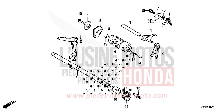 GEARSHIFT DRUM for MSX125 PEARL HIMALAYAS WHITE (NHA87) from 2016