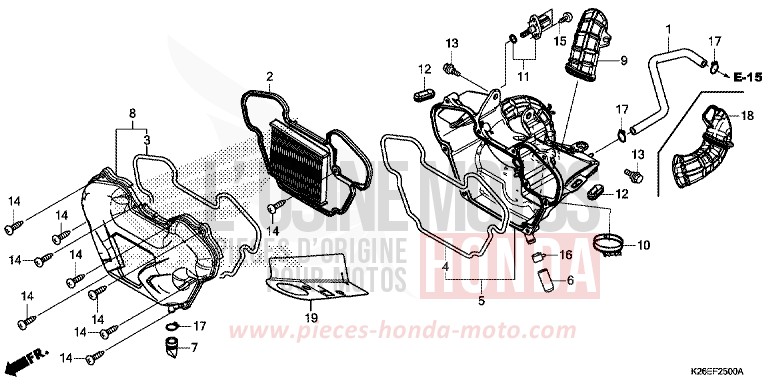 AIR CLEANER for MSX125 PEARL VALENTINE RED (R353) from 2016