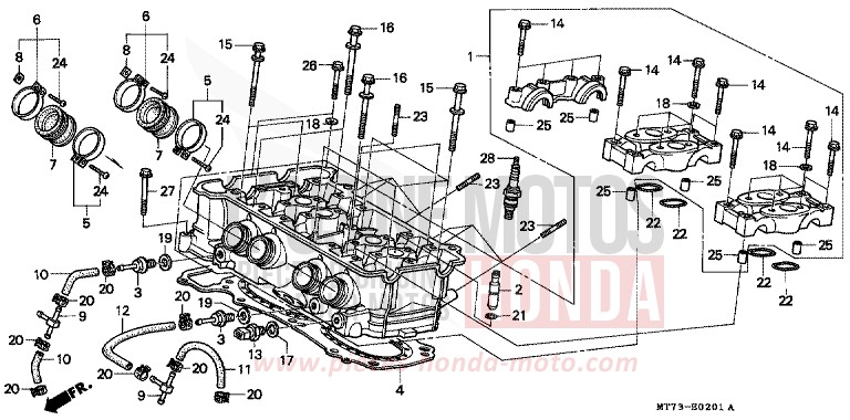 CYLINDER HEAD (REAR) for NR NR RED (R175) from 1992