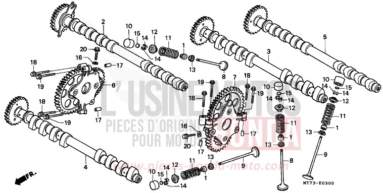 CAMSHAFT/VALVE for NR NR RED (R175) from 1992