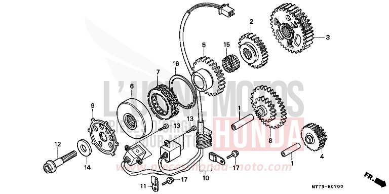 PULSE GENERATOR/ STARTING CLUTCH for NR NR RED (R175) from 1992