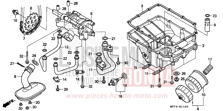 OIL FILTER/OIL PAN/ OIL PUMP for NR NR RED (R175) from 1992