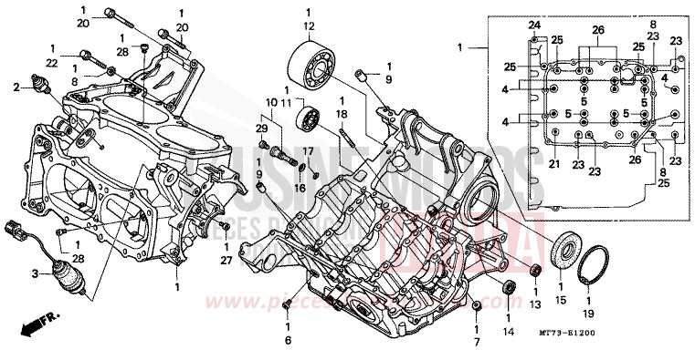 CRANKCASE SET for NR NR RED (R175) from 1992
