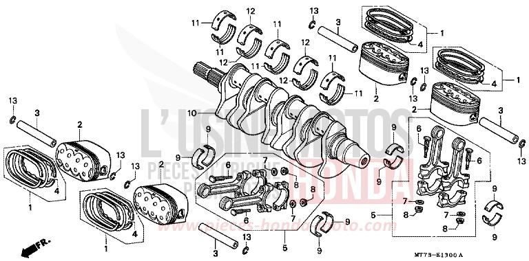 CRANKSHAFT/PISTON for NR NR RED (R175) from 1992