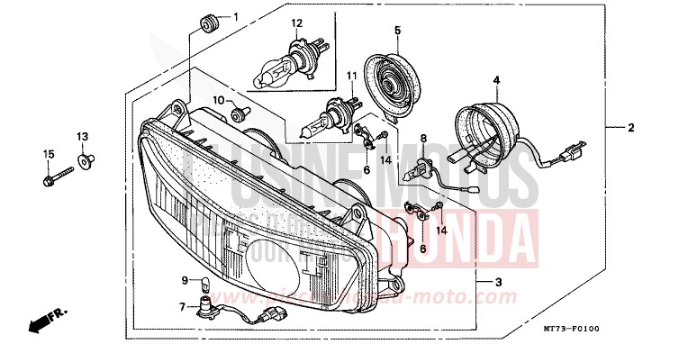 HEADLIGHT for NR NR RED (R175) from 1992