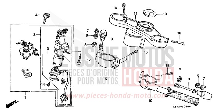 HANDLE PIPE/TOP BRIDGE for NR NR RED (R175) from 1992