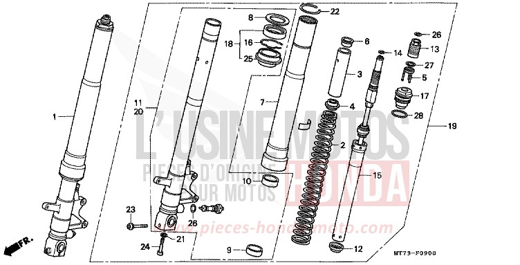 FRONT FORK for NR NR RED (R175) from 1992