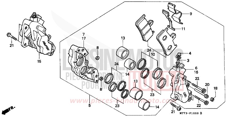 FRONT BRAKE CALIPER for NR NR RED (R175) from 1992