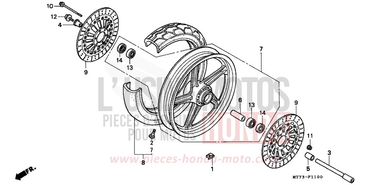 FRONT WHEEL for NR NR RED (R175) from 1992