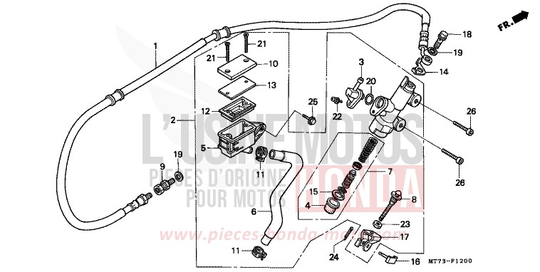 REAR BRAKE MASTER CYLINDER for NR NR RED (R175) from 1992