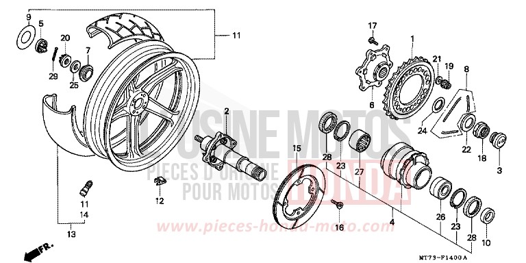 REAR WHEEL for NR NR RED (R175) from 1992