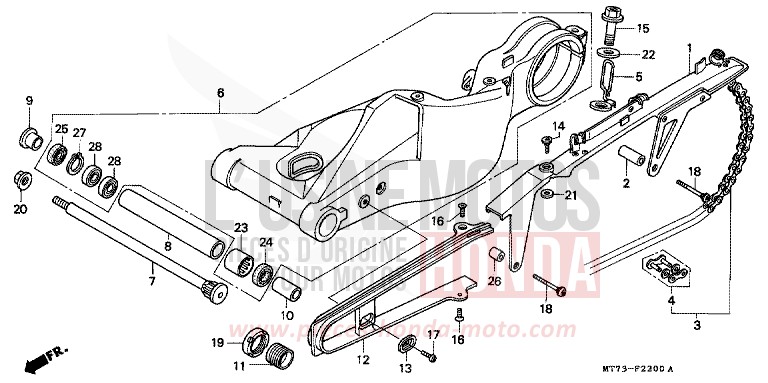 SWINGARM/CHAIN CASE for NR NR RED (R175) from 1992