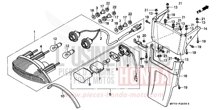 TAILLIGHT for NR NR RED (R175) from 1992