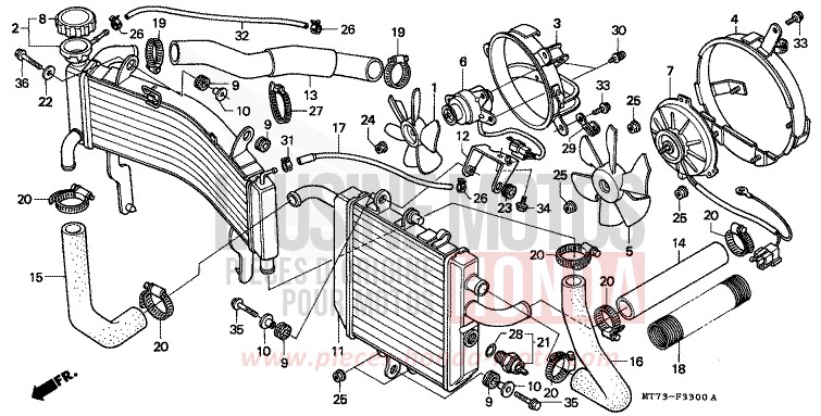 RADIATORE per NR NR RED (R175) del 1992