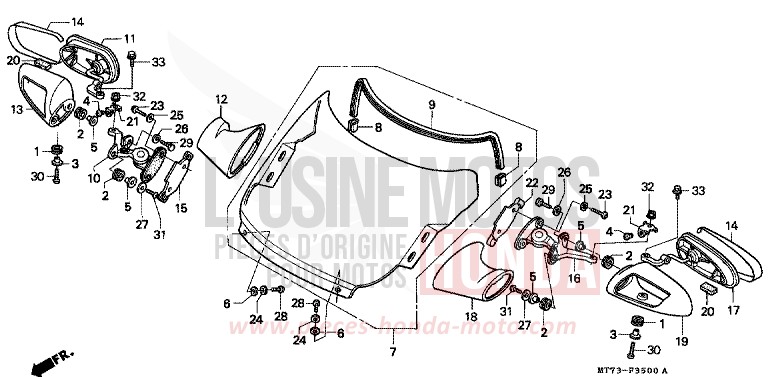 WIND SCREEN/BACK MIRROR for NR NR RED (R175) from 1992