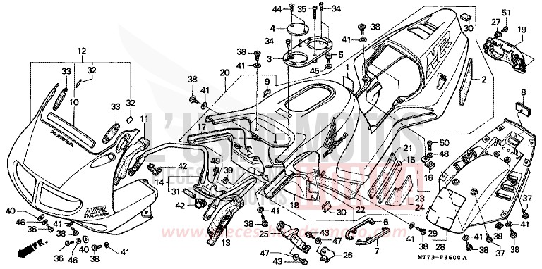 UPPER COWL/SEAT COWL for NR NR RED (R175) from 1992