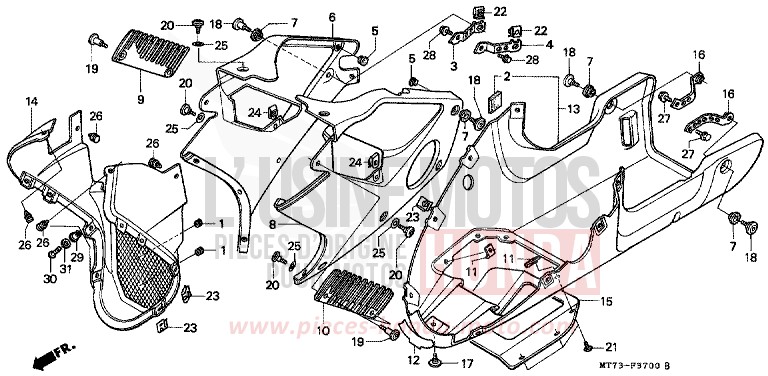 MIDDLE COWL/LOWER COWL for NR NR RED (R175) from 1992