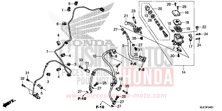 FR. BRAKE MASTER CYLINDER (CBR650FA) (1) for CBR650FAE PEARL METALLOID WHITE (NHA96K) from 2014