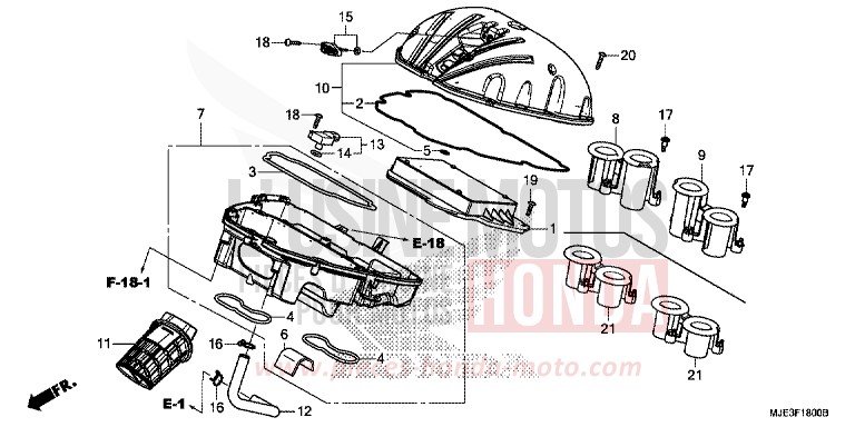 AIR CLEANER for CBR650FAE PEARL METALLOID WHITE (NHA96K) from 2014