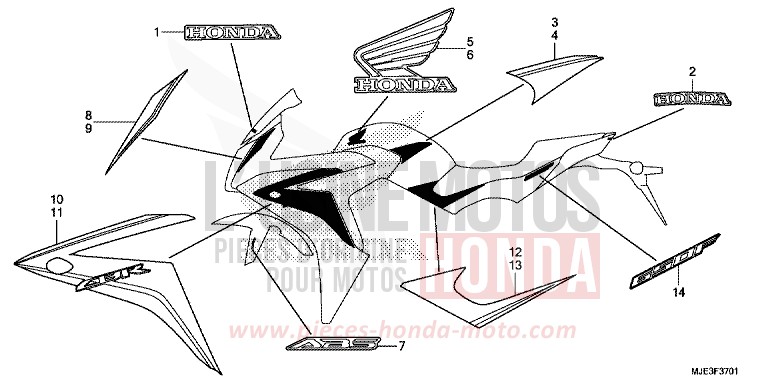 MARK (2) for CBR650FAE PEARL METALLOID WHITE (NHA96K) from 2014