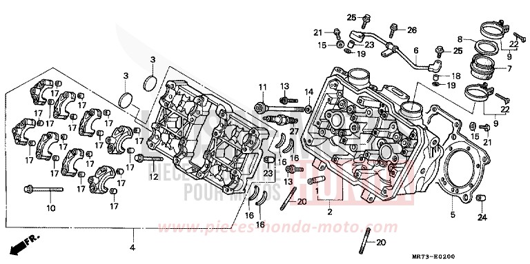 CYLINDER HEAD (FRONT) for VFR750R PEARL CRYSTAL WHITE (NH193H) from 1988