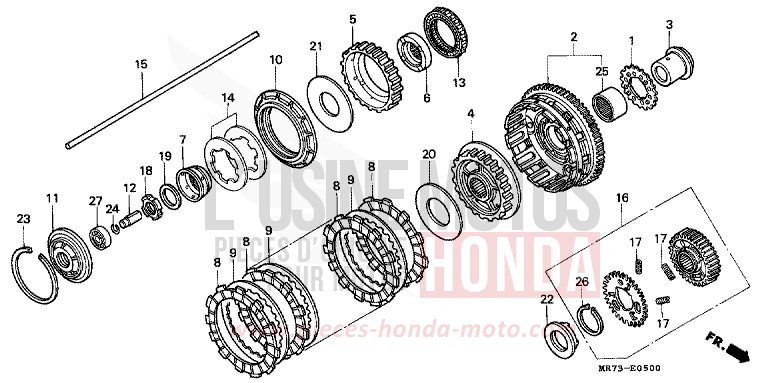 CLUTCH for VFR750R PEARL CRYSTAL WHITE (NH193H) from 1988