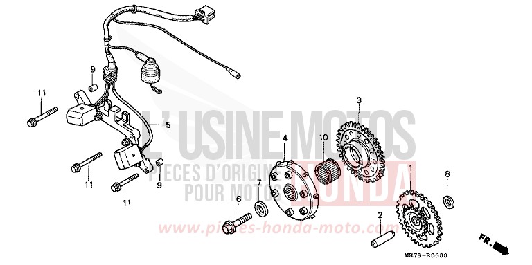 PULSE GENERATOR/ STARTING CLUTCH for VFR750R PEARL CRYSTAL WHITE (NH193H) from 1988