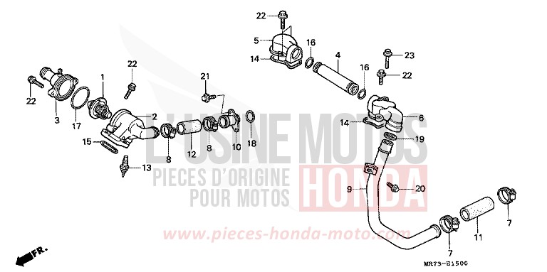 WATER PUMP/THERMOSTAT for VFR750R PEARL CRYSTAL WHITE (NH193H) from 1988