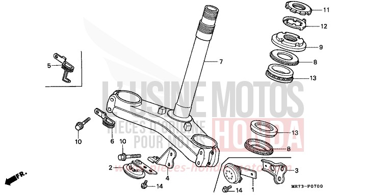 STEERING STEM for VFR750R PEARL CRYSTAL WHITE (NH193H) from 1988