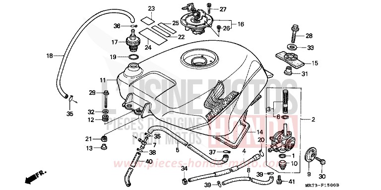 FUEL TANK for VFR750R PEARL CRYSTAL WHITE (NH193H) from 1988